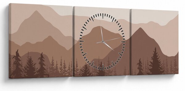 Slika - Smeđe planine N⁰1 (sa satom) (90x30 cm)