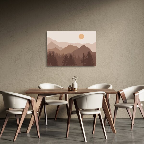 Staklena slika - Smeđe planine N⁰1 (70x50 cm)