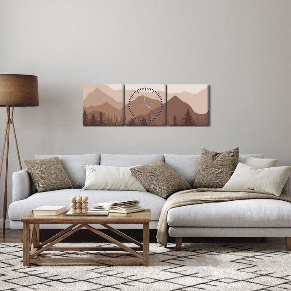 Slika - Smeđe planine N⁰1 (sa satom) (90x30 cm)