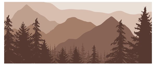 Slika - Smeđe planine N⁰2 (120x50 cm)