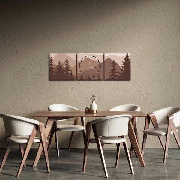 Slika - Smeđe planine N⁰2 (sa satom) (90x30 cm)