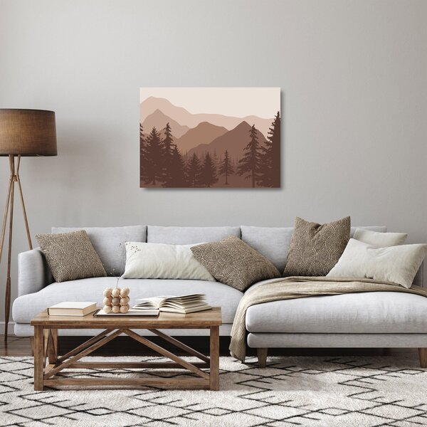 Staklena slika - Smeđe planine N⁰2 (70x50 cm)