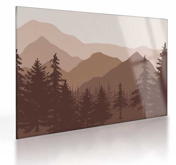 Staklena slika - Smeđe planine N⁰2 (70x50 cm)