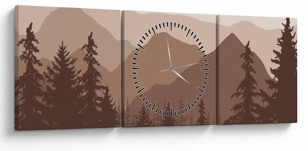 Slika - Smeđe planine N⁰2 (sa satom) (90x30 cm)