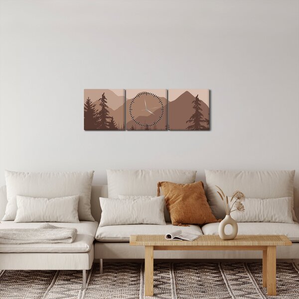 Slika - Smeđe planine N⁰2 (sa satom) (90x30 cm)