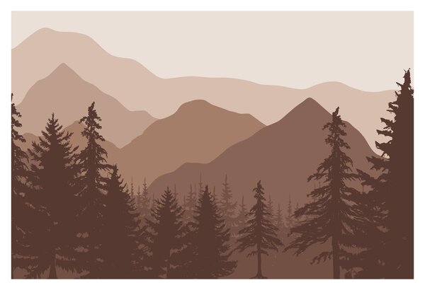 Slika - Smeđe planine N⁰2 (90x60 cm)