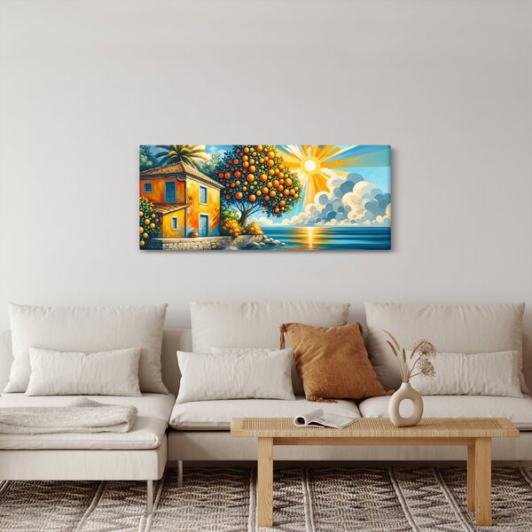 Slika - Kuća s narančama I. (120x50 cm)