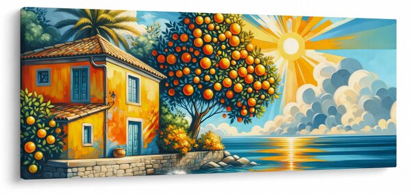 Slika - Kuća s narančama I. (120x50 cm)