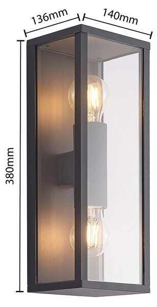 Vanjske Svjetiljka Lindby, Peldar, prigušiv, Crno, Balkon, Metal, Moderan