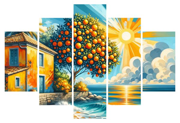 Slika - Kuća s narančama I. (150x105 cm)