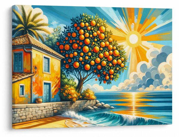 Slika - Kuća s narančama I. (70x50 cm)