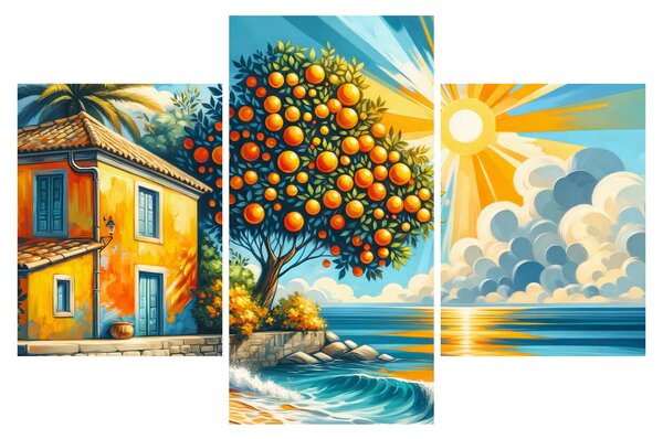 Slika - Kuća s narančama I. (90x60 cm)