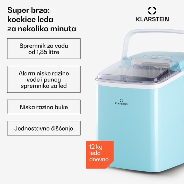 Klarstein Arctic Porter, ledomat, konusni komadi leda, 12 kg / 24 sata, nehrđajući čelik