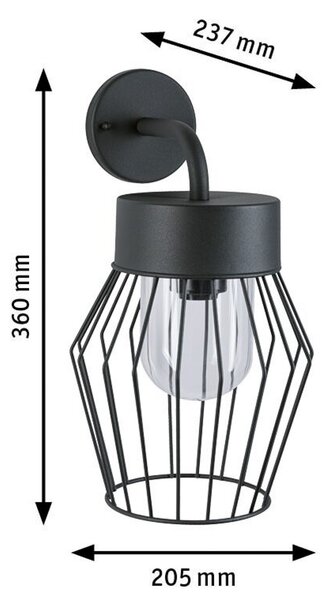 Vanjske Svjetiljka Paulmann, Lanka, prigušiv, Crno, Metal