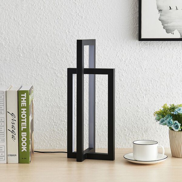Stolne Lampa Lucande, Hylda, prigušiv, Crno, Dnevna soba, Metal, Moderan