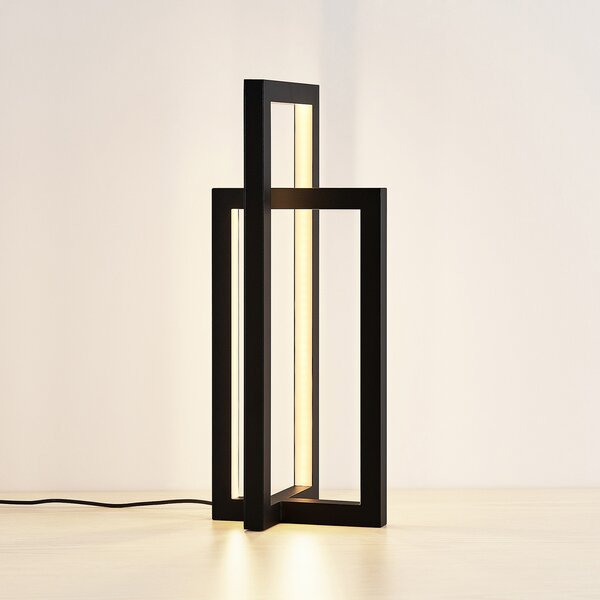 Stolne Lampa Lucande, Hylda, prigušiv, Crno, Dnevna soba, Metal, Moderan