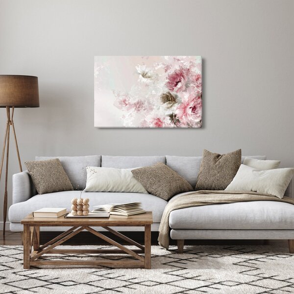 Slika - Slikanje ružičastog cvijeća (90x60 cm)