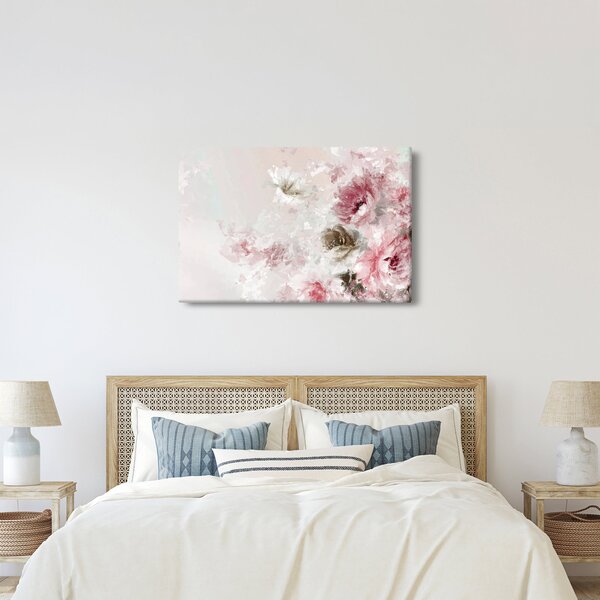 Slika - Slikanje ružičastog cvijeća (90x60 cm)