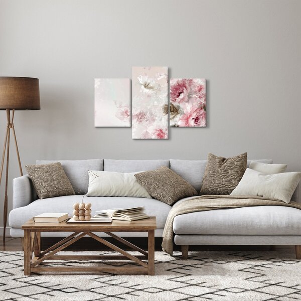Slika - Slikanje ružičastog cvijeća (90x60 cm)
