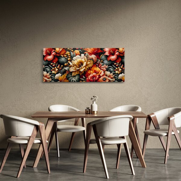 Slika - Narančasto-crveni cvjetovi (120x50 cm)