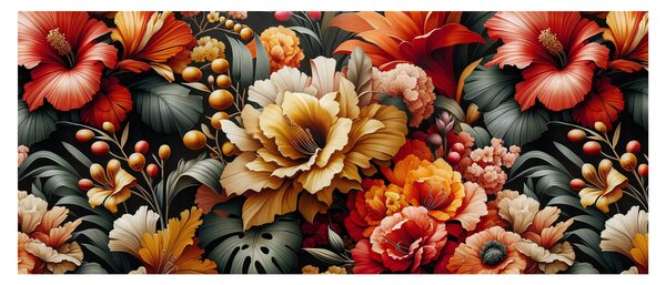 Slika - Narančasto-crveni cvjetovi (120x50 cm)