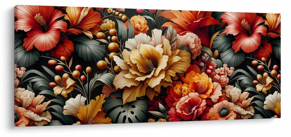 Slika - Narančasto-crveni cvjetovi (120x50 cm)