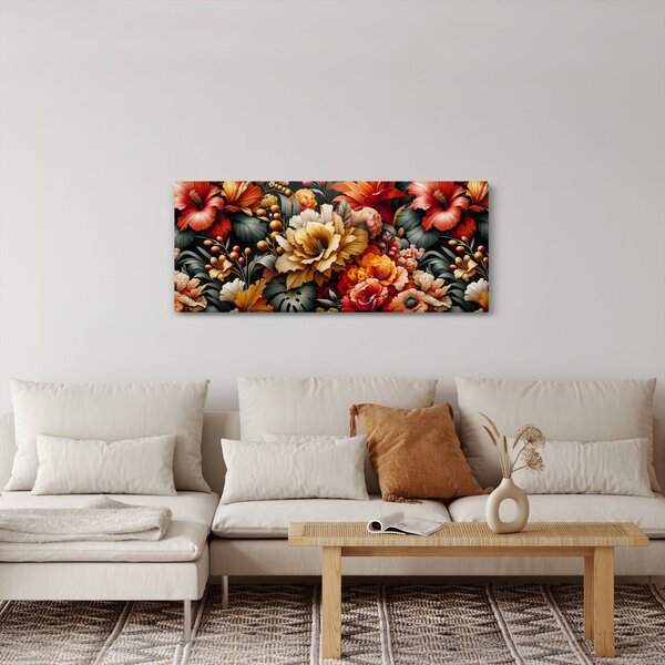 Slika - Narančasto-crveni cvjetovi (120x50 cm)
