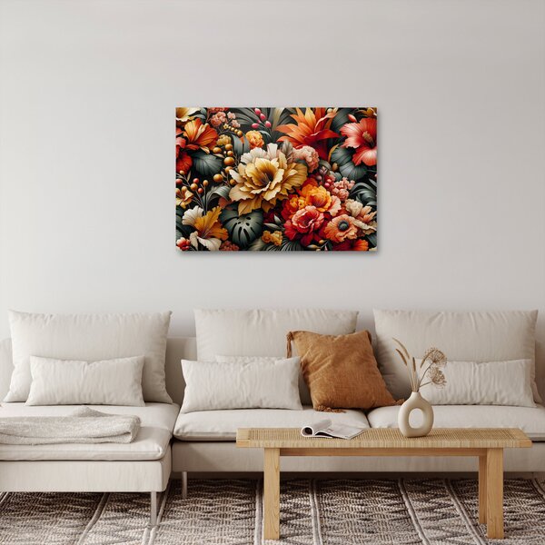 Slika - Narančasto-crveni cvjetovi (70x50 cm)