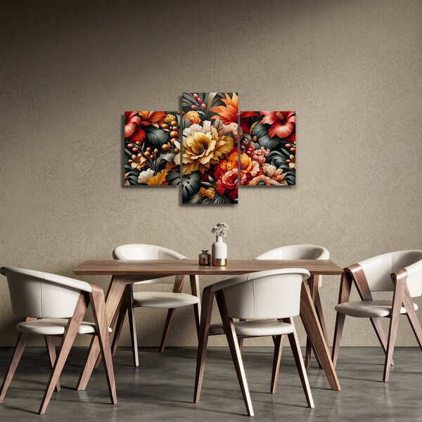 Slika - Narančasto-crveni cvjetovi (90x60 cm)