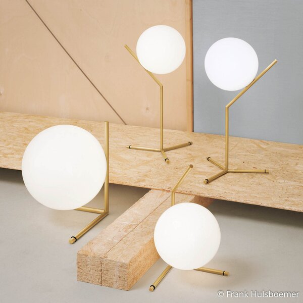 Stolne Lampa FLOS, IC T2, prigušiv, Zlato / mjed, Dnevna soba, Metal, Dizajn