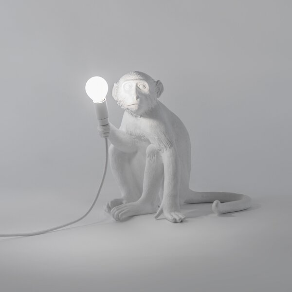 Stolne Lampa SELETTI, Monkey Lamp, Bijela, Dnevna soba, Plastika, Dizajn
