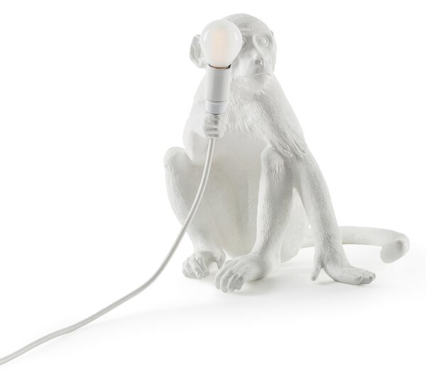 Stolne Lampa SELETTI, Monkey Lamp, Bijela, Dnevna soba, Plastika, Dizajn