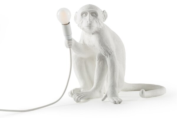 Stolne Lampa SELETTI, Monkey Lamp, Bijela, Dnevna soba, Plastika, Dizajn