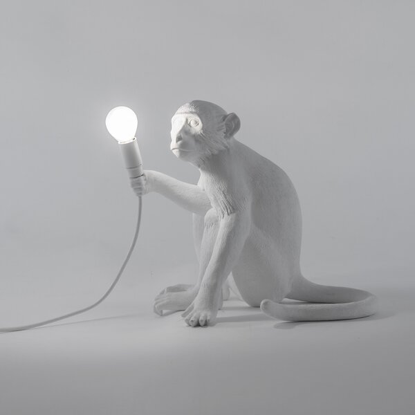 Stolne Lampa SELETTI, Monkey Lamp, Bijela, Dnevna soba, Plastika, Dizajn