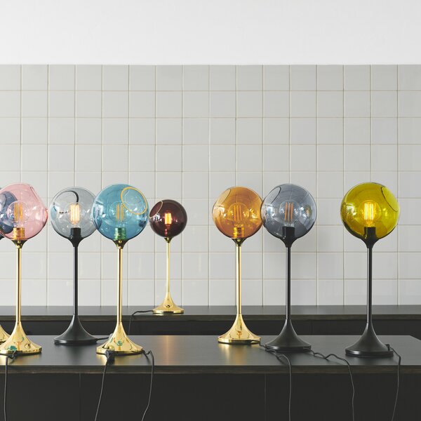 Stolne Lampa DESIGN BY US, Ballroom, prigušiv, Plava, Dnevna soba, Staklo, Dizajn