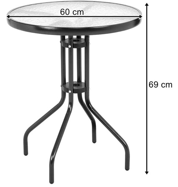 Zahradní set TREGO ISLAND - 2 židle a kulatý stůl ø 60 cm, antracitová