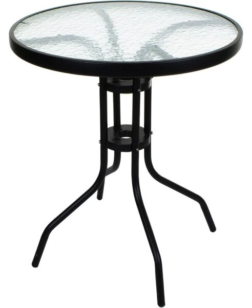 Zahradní set TREGO ISLAND - 2 židle a kulatý stůl ø 60 cm, antracitová