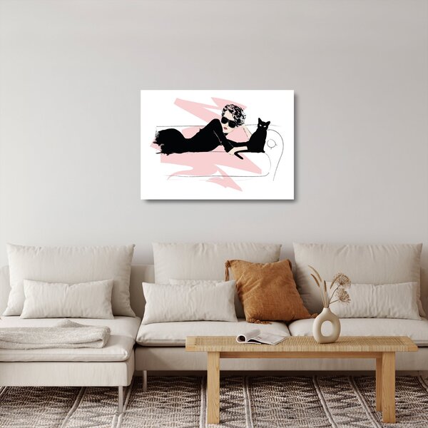 Staklena slika - Modna dama (70x50 cm)