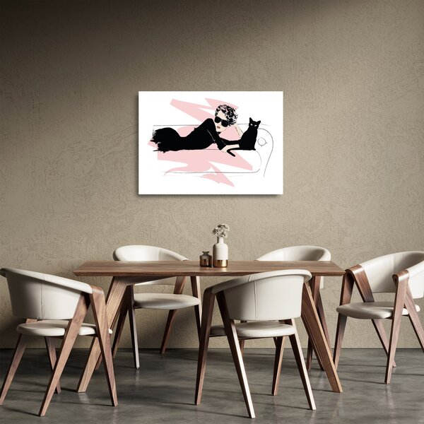 Staklena slika - Modna dama (70x50 cm)
