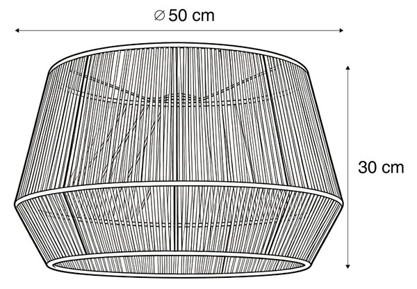 Japandi sjenilo za lampu s bež papirnatim užetom 50/50/30 - Bullet