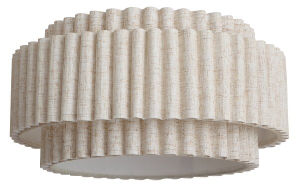 Japandi Lampshade in Beige Linen 35/35/18 - Scalloped