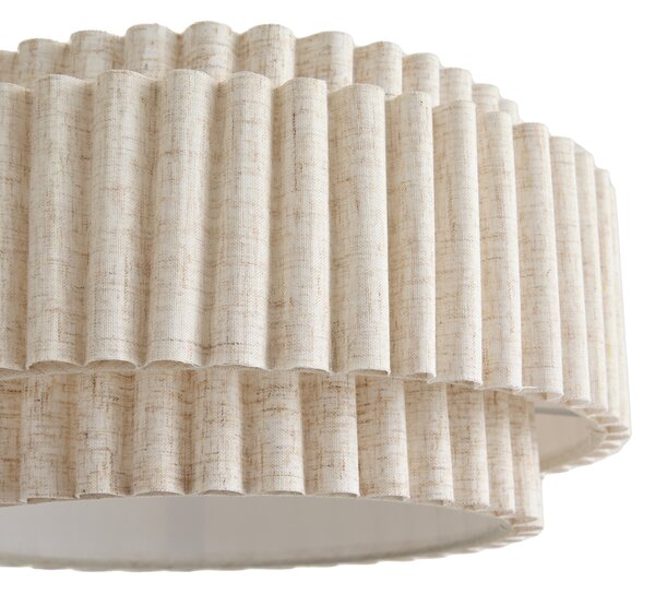 Japandi Lampshade in Beige Linen 35/35/18 - Scalloped