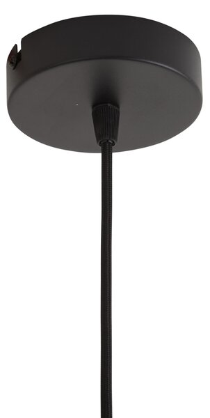 Hanglamp zwart met bruine papieren touw kap 50/50/30 - Combi 1