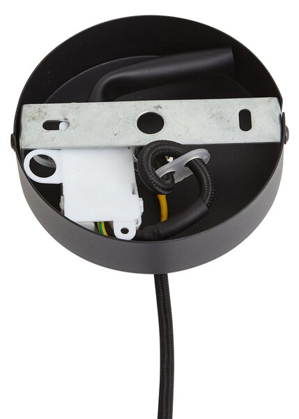 Hanglamp zwart met bruine papieren touw kap 50/50/30 - Combi 1