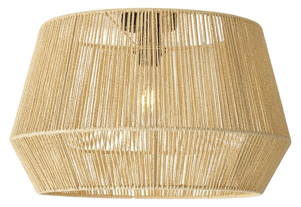 Plafondlamp zwart met beige papieren kap 50/50/30 - Combi