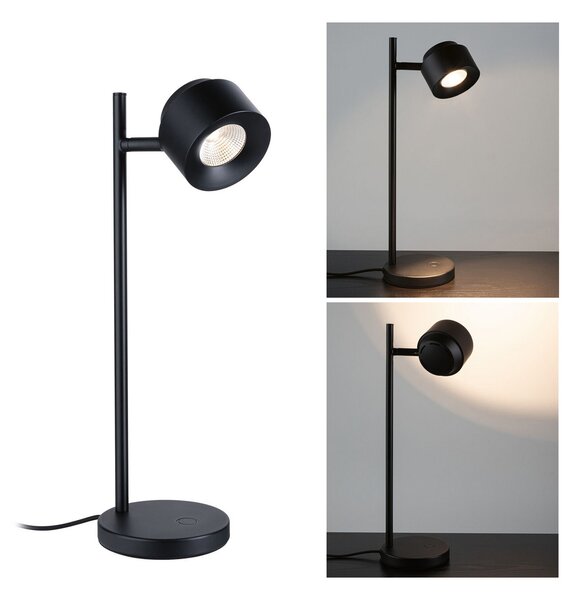 Stolne Lampa Paulmann, Puric Pane I, prigušiv, Crno, Dnevna soba, Metal, Moderan
