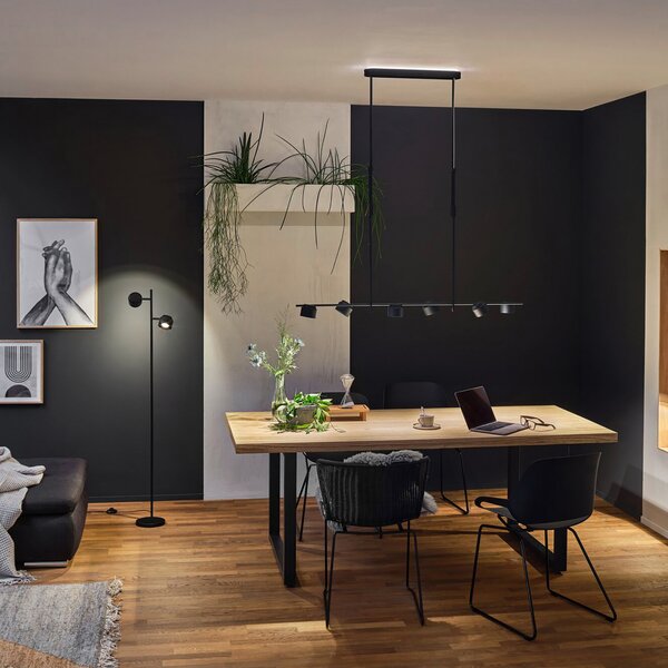 Stolne Lampa Paulmann, Puric Pane I, prigušiv, Crno, Dnevna soba, Metal, Moderan