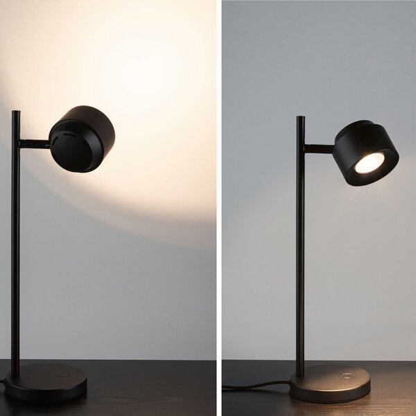 Stolne Lampa Paulmann, Puric Pane I, prigušiv, Crno, Dnevna soba, Metal, Moderan