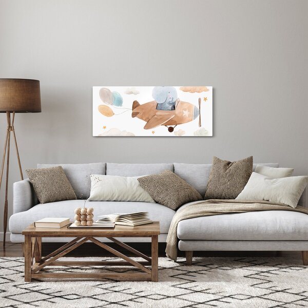 Slika - Akvarel slon u avionu (120x50 cm)