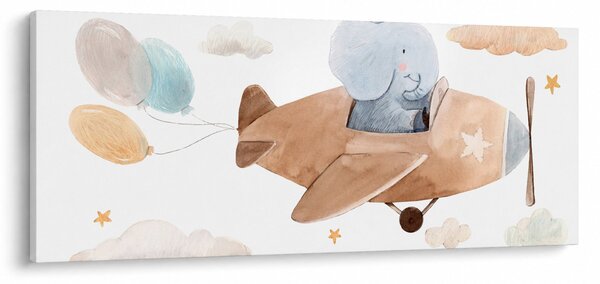 Slika - Akvarel slon u avionu (120x50 cm)